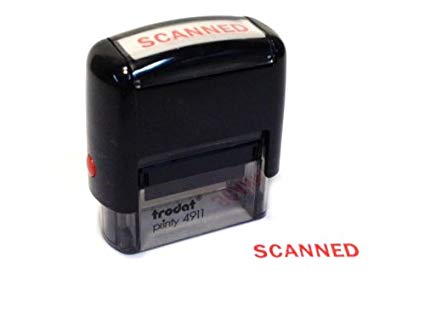 SCANNED, Self Inking Rubber Stamp