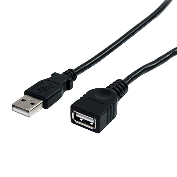 StarTech.com USBEXTAA3BK USB 2.0 Extension Cable A to A, M/F, 3-Feet (Black)