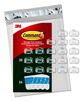 Command Outdoor Light Clips, 20 Clips, 24 Strips (AW017-20NA) - Easy to Open Packaging