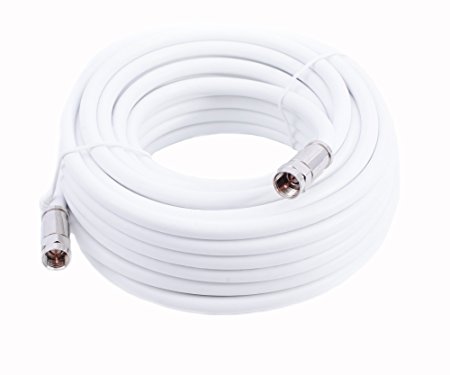 Smedz 10 m Fully Assembled Satellite Cable Extension Kit with F-Connector Connections Suitable for Sky, Freesat and Virgin Media - White
