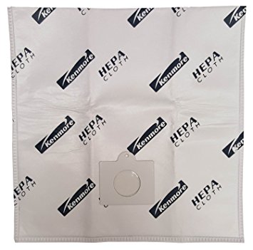 Kenmore HEPA Type Q Cloth Canister Vacuum Bags Fits type Q - (3 Bags) By Vacow ClearFlow TM