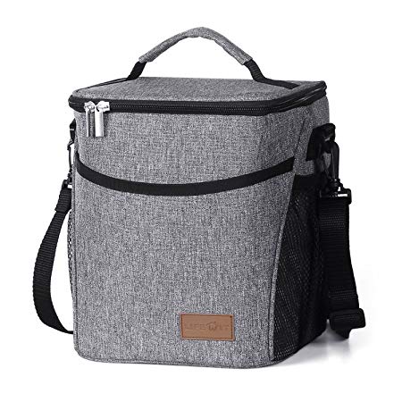 Lifewit Insulated Lunch Box Lunch Bag for Women,Lunch Bag for Men 9L (12-Can) Soft Cooler Bag, Water-Resistant Leakproof Thermal Bento Bag for Work/School/Picnic (Grey)