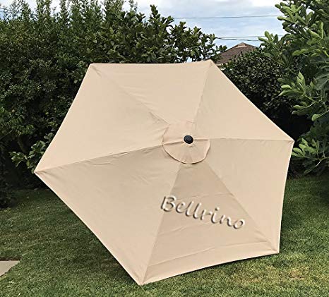 BELLRINO DECOR Replacement " STRONG & THICK " Umbrella Canopy for 9ft 6 Ribs (Canopy Only) (BEIGE)