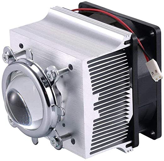 Tesfish Aluminium Heatsink Cooling Fan 44mm Lens 60 Degree for 50W 100W LED Chip Light