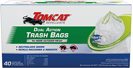 Tomcat Repellents Dual Action Trash Bags 13 Gallon, 40 Count