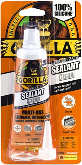 Gorilla 1144301 Clear Tube 80ml Versatile Mould-Resistant Sealant