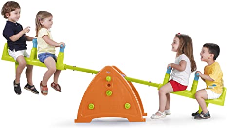 ECR4Kids Quad Seesaw Teeter-Totter for 4 Kids - Sturdy and Durable for Home, Daycare or Preschool Use