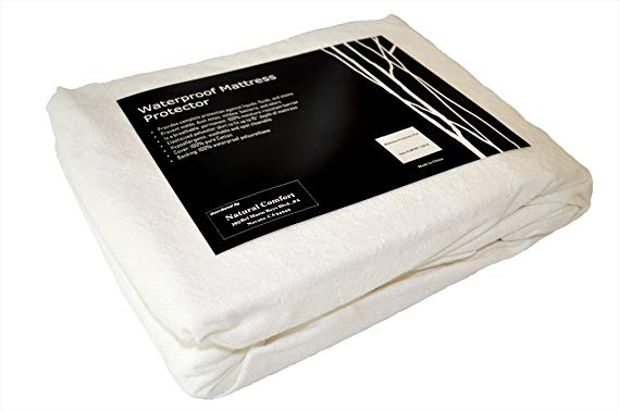 Natural Comfort Waterproof Mattress Protector-Cotton Terry Top-15-Inch-17-Inch Deep Pocket, King