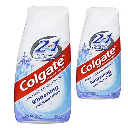 Colgate 2 In 1 Toothpaste & Mouthwash Whitening, 4.6 oz (2-Pack)