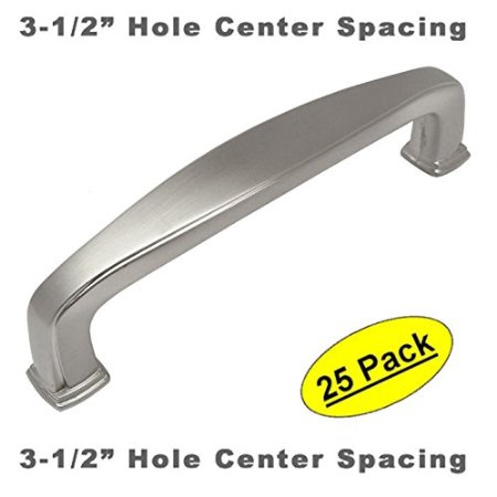 Cosmas® 4390SN Satin Nickel Modern Cabinet Hardware Handle Pull - 3-1/2" Inch (89mm) Hole Centers - 25 Pack