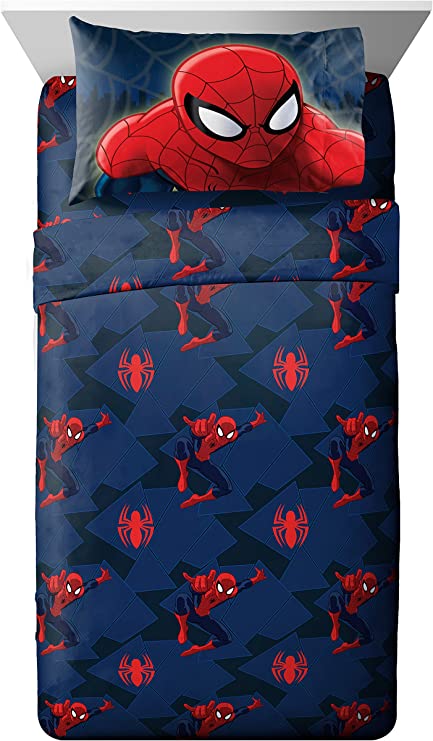 Jay Franco Marvel Spiderman 'Saving The Day' Microfiber 4 Piece Full Sheet Set