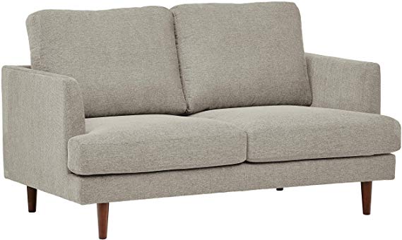 Rivet Goodwin Modern Loveseat, 61.8"W, Light-Gray Fabric