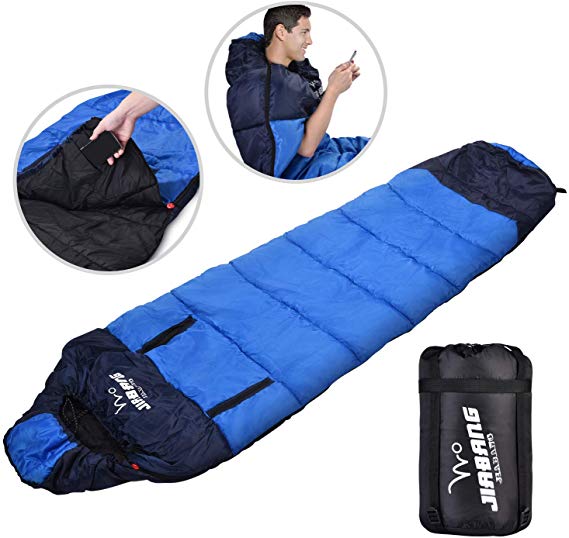 jiabang 1.5 KG Mummy Sleeping Bags for Adults 3-4 Seasons Camping–Extra Warm & Lightweight Breathable Sleeping Bag with Compression Bag Ideal Gear for Hiking Backpacking, Outdoors