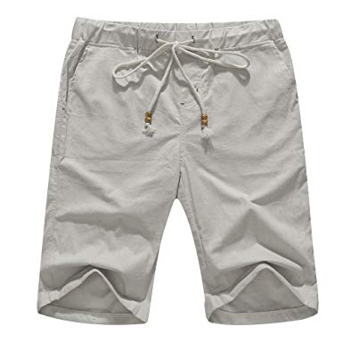 Janmid Men's Linen Casual Classic Fit Short