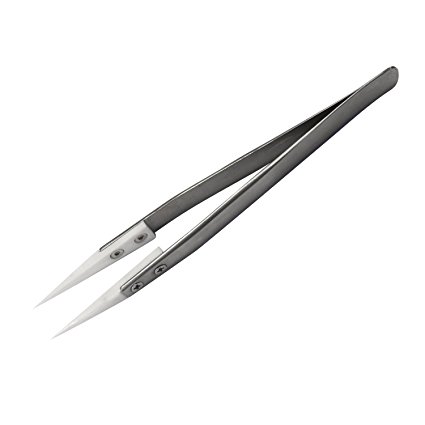 TOOGOO(R) Ceramic Tweezers - Heat Resistant - Pointed Tip