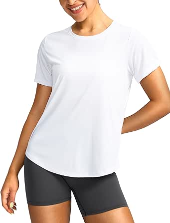 Women's Short Sleeve Workout Shirts Breathable UPF 50  Sun Protection T-Shirts Quick Dry Gym Running Hiking Tops