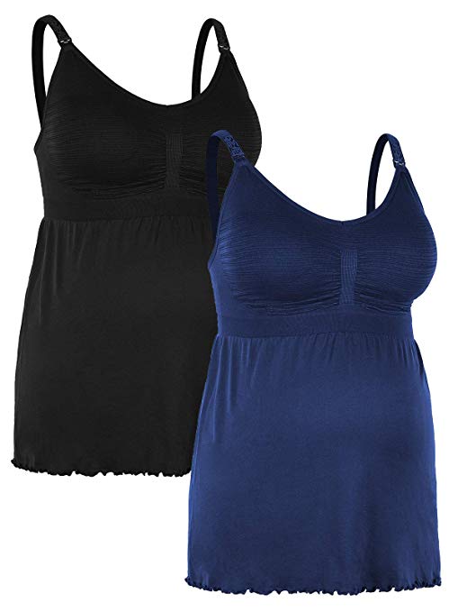 iLoveSIA Womens Nursing Tank Maternity Cami Pack of 2