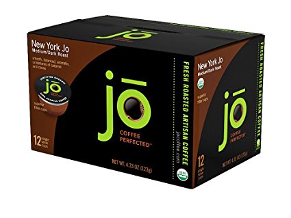 NEW YORK JO: 12 Cup Organic Medium Dark Roast Single Serve Coffee for Keurig K-Cup Brewers, Keurig 1.0 & 2.0 Eco-Friendly Cup, Our Most Popular Signature Blend! No Additives, Non-GMO