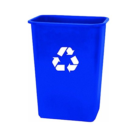United Solutions EcoSense WB0069 Blue Plastic 41 Quart Recycling Indoor Wastebastket-10.25 Gallon EcoSense Blue Recycling Trash/Refuse Can in Blue