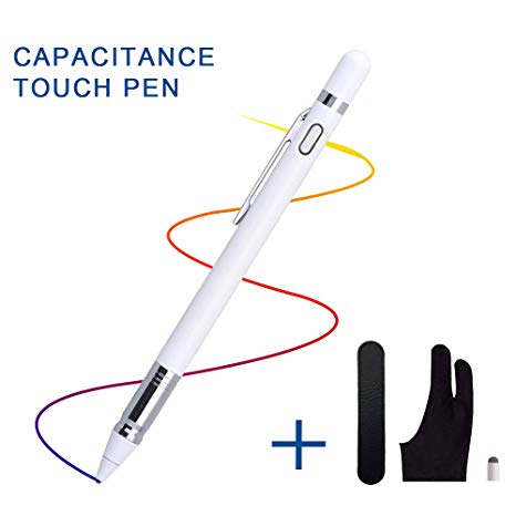 Smart Stylus Pen - Active Digital Stylus Pencil for Ipad Samsung Tablet, iPhone and Most Capacitive Touchscreen Tablet Phone Android iOS,with Fine Tip Perfect for Writing/Drawing/Marking Note(White)