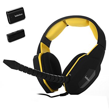 Badasheng Premium Wired USB Headset For PC/Xbox 360/Xbox One/PS4/PS3/Mac/,3.5mm jack for Smartphone , Tablet , With Detachable and Adjustable Mic (Yellow)