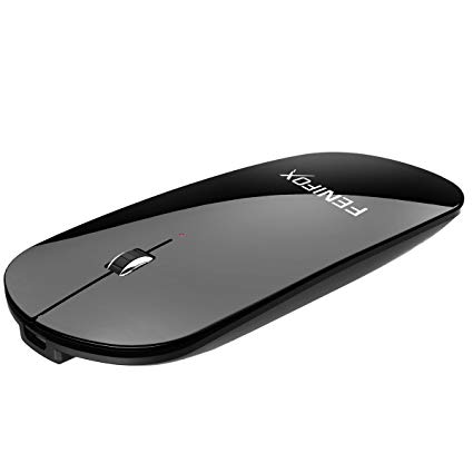 Bluetooth Mouse FENIFOX Slim Mini Whisper-Quiet Flat Portable Wireless Mice Rechargeable Laptop,PC,Tablet Android Windows XP(Black)