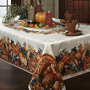 Benson Mills Harvest Splendor Engineered Printed Fabric Tablecloth, 60-Inch-by-84 Inch