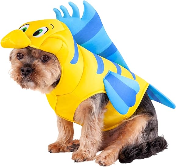 Rubie's Disney Little Mermaid Flounder Pet Costume, As Shown, Large