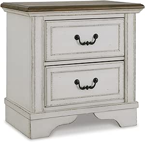 Signature Design by Ashley Brollyn Rustic 2 Drawer Night Stand, Two-Tone Brown & Whitewash