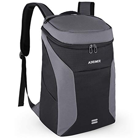 ADRIMER Insulated Backpack Cooler Leakproof Soft Lunch Cooler Bag Lightweight Backpack with Cooler for Men Women to Picnics, Hiking, Fishing, Beach, Day Trip, 30 Cans