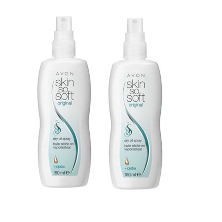 Avon Skin So Soft Original Dry Oil Body Spray with Jojoba and Citronellol 150 ml - Pack of 2