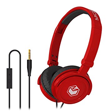 MQbix MQHT450RED High Performance Headphones with Mic - Red