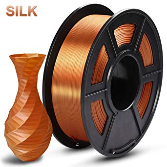 SUNLU Silk PLA Filament 1.75mm, 3D Printer Filament Silk, Silky Shiny Filament PLA for 3D Printers and Pens, 1kg(2.2Lbs)/Spool, Silk RedCopper