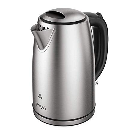 VAVA VA-EE010 1.7 L Electric Tea Kettle with British Strix Control, Auto Shut-Off & Boil Dry Protection, 304 Stainless Steel Water Boiler with LED Light Indicator