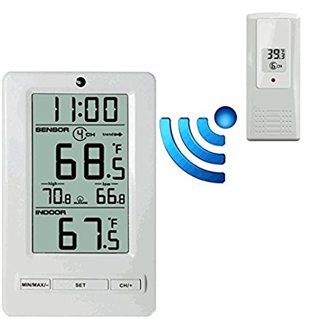 Ambient Weather WS-0802 8-Channel Wireless Thermometer with Min/Max Display
