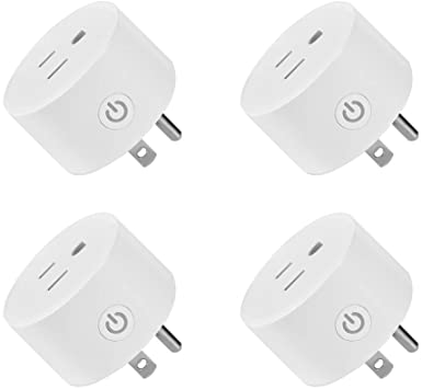DoHome Smart Plug, WiFi Outlet Compatible with Alexa,Google Assistant&Apple HomeKit (No Apple MFi),Timer, No Hub Required, FCC,CP65,Only Support 2.4GHz WiFi Network,15A Smart Socket (4 Pack)