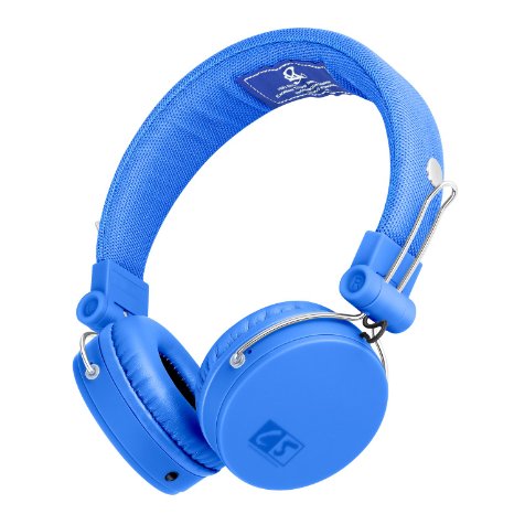 Headphones,AILIHEN C5 Headphones with Microphone & Music Sharing,Foldable Lightweight On Ear Headphone Headset for iPhone iPod iPad Mac Laptop PC (Blue)