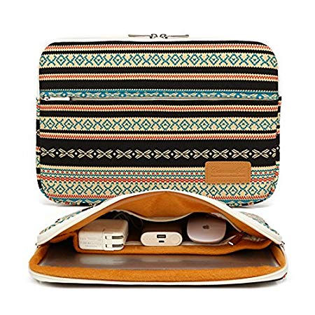 Canvaslife New Bohemia Pattern 360 Degree Protective 13 inch Canvas Laptop Sleeve with Pocket 13 inch 13.3 inch Laptop case 13 case 13 Sleeve