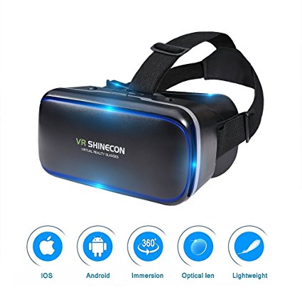 3D VR Glasses VR Virtual Reality for 3D Games Movies& Lightweight with &Adjustable Pupil and Object Distance for Apple iPhone More Smartphones