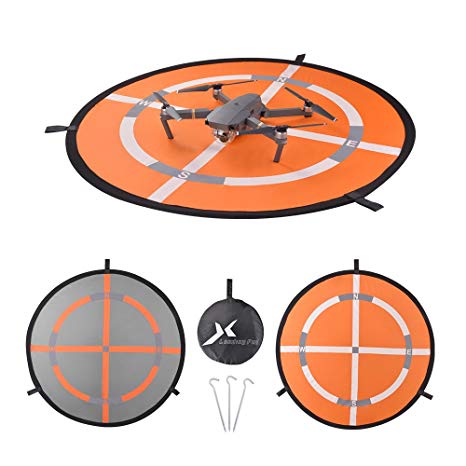 XCSOURCE 32" Fast-fold Double-Sided Quadcopter Landing Pad Day and Night Reflective RC Drone Helicopter Launch Waterproof Helipad for DJI Mavic Pro Phantom 2/3/4 inspire Syma Yuneec