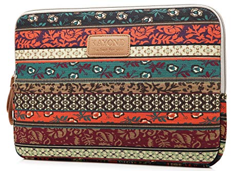 KAYOND KY-01H Canvas Fabric Sleeve for 13.3-inch Laptops - Bohemia Patterns (13.3, Red Bohemia)