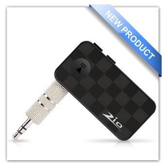 Zio Bluetooth 41 HandsFree Car Kit Bluetooth Music Receiver Adapter with Built-in Mic and 35mm Aux Output for Car Audio System iPhone Samsung and Other Smartphones CBR05