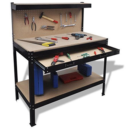 SKB Family Workbench with Pegboard and Drawer New Garage Storage Table