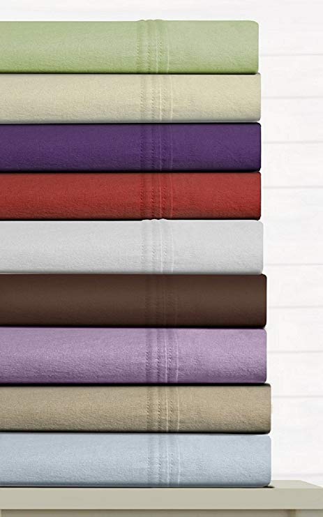 Luxury Solid Cotton Deep Pocket Flannel Sheet Set Size: California King, Color: Ivory