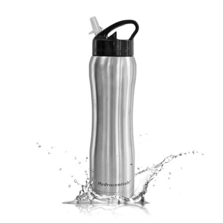 Best Insulated Stainless Steel Water Bottle By Hydracentials 25 oz Large Capacity 100 BPA Free Vacuum Insulated Reusable Wide Mouth Design Double Wall Cool Metal Sports BottleStainless Steel
