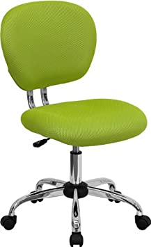 Flash Furniture Mid-Back Apple Green Mesh Padded Swivel Task Office Chair with Chrome Base, BIFMA Certified