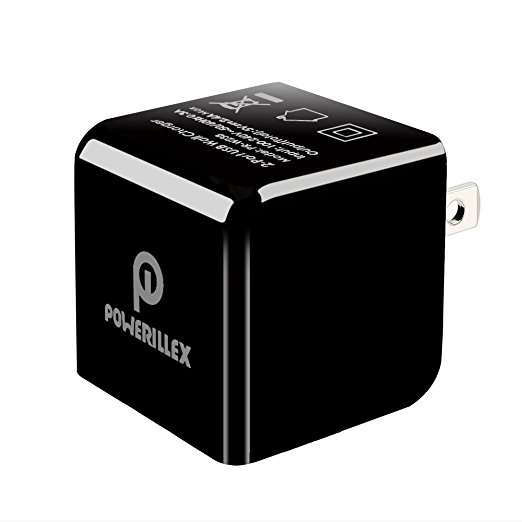 POWERILLEX 12W 5V/2.4A 2-Port Home Travel USB Wall Charger Adapter for iPhone, iPad, Samsung, LG, Sony, HTC, Nexus