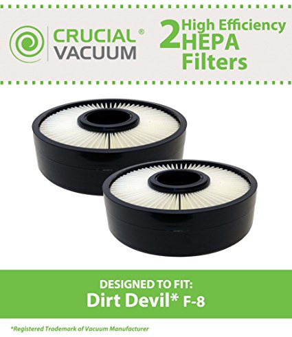 2 Replacement for Dirt Devil F8 HEPA Style Filter, Compatible With Part # 3UD0280001, by Think Crucial