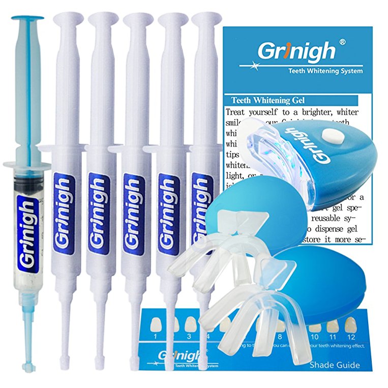 Grinigh® Teeth Whitening Kit 35% Carbamide Peroxide Teeth Whitening Gel with Free Remineralizing Syringe,Over 23 Treatments of Home Regular Strength Teeth Bleaching Gel Whitener System Quality Guaranteed