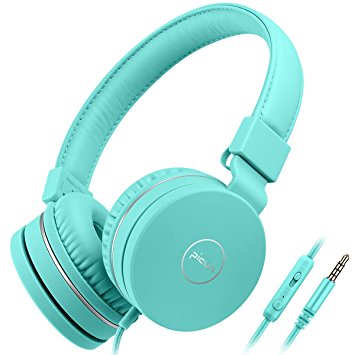 Kids Headphones Wired Toddler Headset with Mic 85dB Volume Limiting Stereo Foldable Lightweight Adjustable Children Headphones for Kids TV Tablets Laptops iPhone iPad Babies Boys Girls Picun - Green